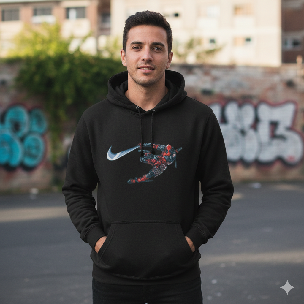 "The Merc’s Strike" Heavyweight Black Hoodie – Urban Warrior Edition